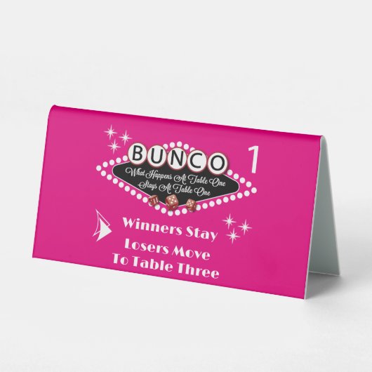 Plaque De Table Ce Qui Se Passe À Bunco Table One Card (Recto)