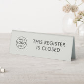 Plaque De Table Ce registre est fermé | Logo d'entreprise gris (En SItu (Tableau))
