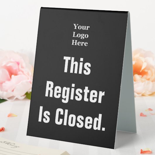 Plaque De Table Ce Registre Est Fermé & Logo Noir Double Côté (In SItu (Mariage))