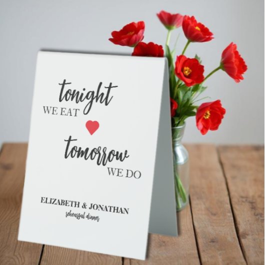 Plaque De Table Ce Soir, Nous Mangeons, Demain, Nous Dînons De Rép
