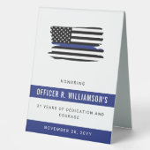 Plaque De Table Célébration de la retraite de la police personnali (Recto)