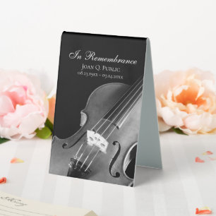 Plaque De Table Célébration de la vie du musicien violon noir blan