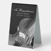 Plaque De Table Célébration de la vie du musicien violon noir blan (Recto)