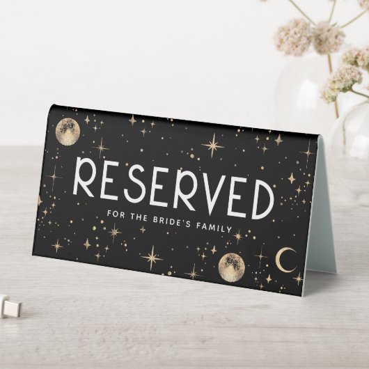 Plaque De Table Céleste Black and Gold Stars Mariage Réservé (En SItu (Tableau))