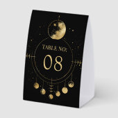 Plaque De Table Celestial Black Moon Phases Wedding Table Number (Verso)