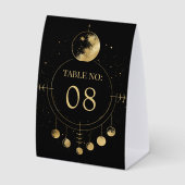Plaque De Table Celestial Black Moon Phases Wedding Table Number (Recto)