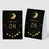 Plaque De Table Celestial Black Moon Phases Wedding Table Number (Recto/verso)