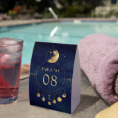 Plaque De Table Celestial Blue Moon Phases Wedding Table Number (InVersositu (sur table))