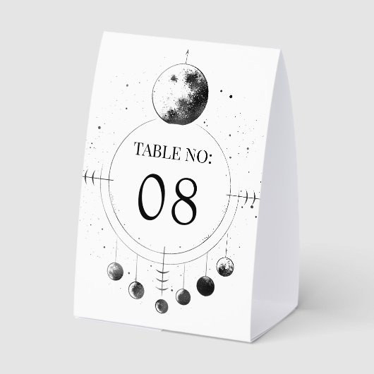 Plaque De Table Celestial Moon Phases Wedding Table Number (Verso)