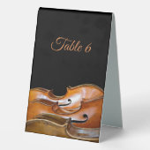 Plaque De Table Cellos Numéro de table Texte personnalisé (Verso)