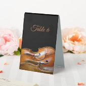 Plaque De Table Cellos Numéro de table Texte personnalisé (In SItu (Mariage))