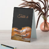 Plaque De Table Cellos Numéro de table Texte personnalisé (En SItu (Tableau))