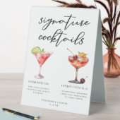 Plaque De Table Cerise cosmopolite Français 75 Cocktails Menu (En SItu (Tableau))