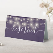 Plaque De Table Chaîne Lights Purple Script Réservé (En SItu (Tableau))