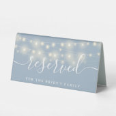 Plaque De Table Chaîne Lumières Dusty Blue Mariage Réservé (Verso)