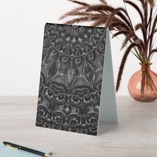Plaque De Table Charcoal Mandala  Table Tent Sign (En SItu (Tableau))