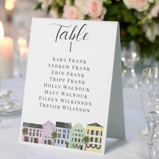 Plaque De Table Charleston Rainbow Row Table de mariage personnali
