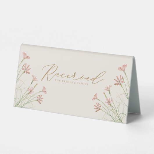 Plaque De Table Charme Élégant Creamy Wild Flower Mariage Siège (Recto)