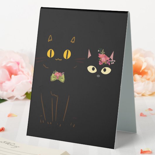 Plaque De Table Charming Black Cats Yellow Eyes (In SItu (Mariage))