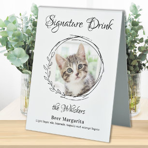 Plaque De Table Chat Mariage Signature Boissons Pet Photo Bar