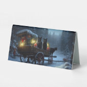 Plaque De Table Chat noir Snowy Sleigh Ride Décor de Noël (Verso)