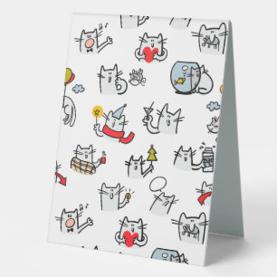 Plaque De Table Chats amusants, lait et magie.