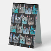 Plaque De Table Chats bleus (Verso)