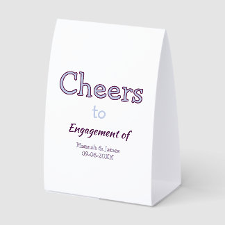 Plaque De Table cheers to engagement of name purple pastel maron