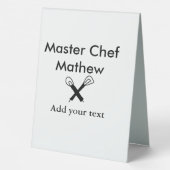 Plaque De Table Chef cuisinier cuisinier cuisinier ajouter nom de  (Verso)