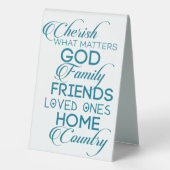 Plaque De Table Chercher ce qui compte Turquoise (Verso)