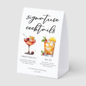 Plaque De Table Cherry French 75 Mai Tai Signature Cocktails Menu (Verso)