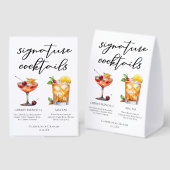 Plaque De Table Cherry French 75 Mai Tai Signature Cocktails Menu (Recto/verso)