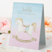 Plaque De Table Cheval Rocking Bleu rose Genre Bébé (In SItu (Mariage))