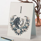 Plaque De Table Chevaux de mariage campagnard en amour (En SItu (Tableau))