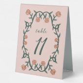 Plaque De Table Chic cadre Rose élégant Botanique Floral VertRose (Verso)