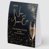 Plaque De Table Chic Champagne Time New Year's Eve Party (Arrière)