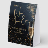 Plaque De Table Chic Champagne Time New Year's Eve Party (Recto)