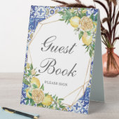 Plaque De Table Chic citron jaune Floral Livre d'invité Tabletop (En SItu (Tableau))