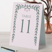 Plaque De Table Chic Elégant Cadre Floral Vins Botaniques Rose (En SItu (Tableau))