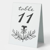 Plaque De Table Chic Elegant Simple Noir & Blanc Lily Line Art (Recto)