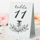Plaque De Table Chic Elegant Simple Noir & Blanc Lily Line Art (In SItu (Mariage))