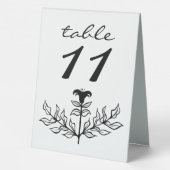 Plaque De Table Chic Elegant Simple Noir & Blanc Lily Line Art (Verso)
