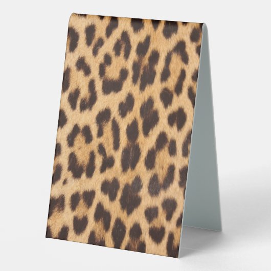 Plaque De Table chic poster de animal léopard (Verso)