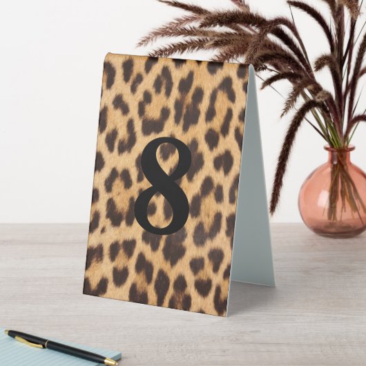 Plaque De Table chic poster de animal léopard (En SItu (Tableau))