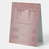 Plaque De Table Chic Rose Gold Sparkle Parties scintillant Drivers (Verso)