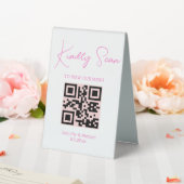 Plaque De Table chic rose tendance code qr menu mariage (In SItu (Mariage))