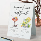 Plaque De Table Chic Sangria Mojito Signature Cocktails Menu (En SItu (Tableau))
