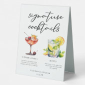 Plaque De Table Chic Sangria Mojito Signature Cocktails Menu (Verso)