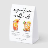 Plaque De Table Chic Seaside Wedding Signature Cocktails Menu (Recto)