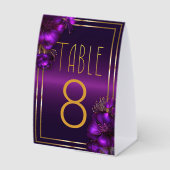 Plaque De Table Chics Violettes Lumineuses Numéro de Table Mariage (Recto)